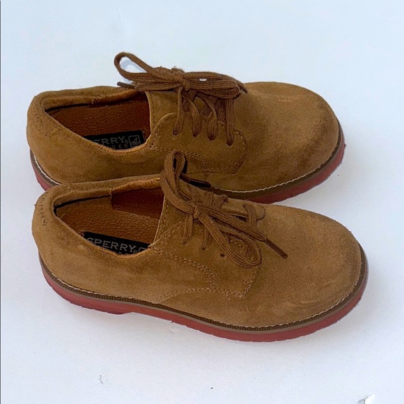 Sperry Tan Suede Lace-Up Shoes “Dusty Bucks” Boys 11 W Tevin - Picture 1 of 8